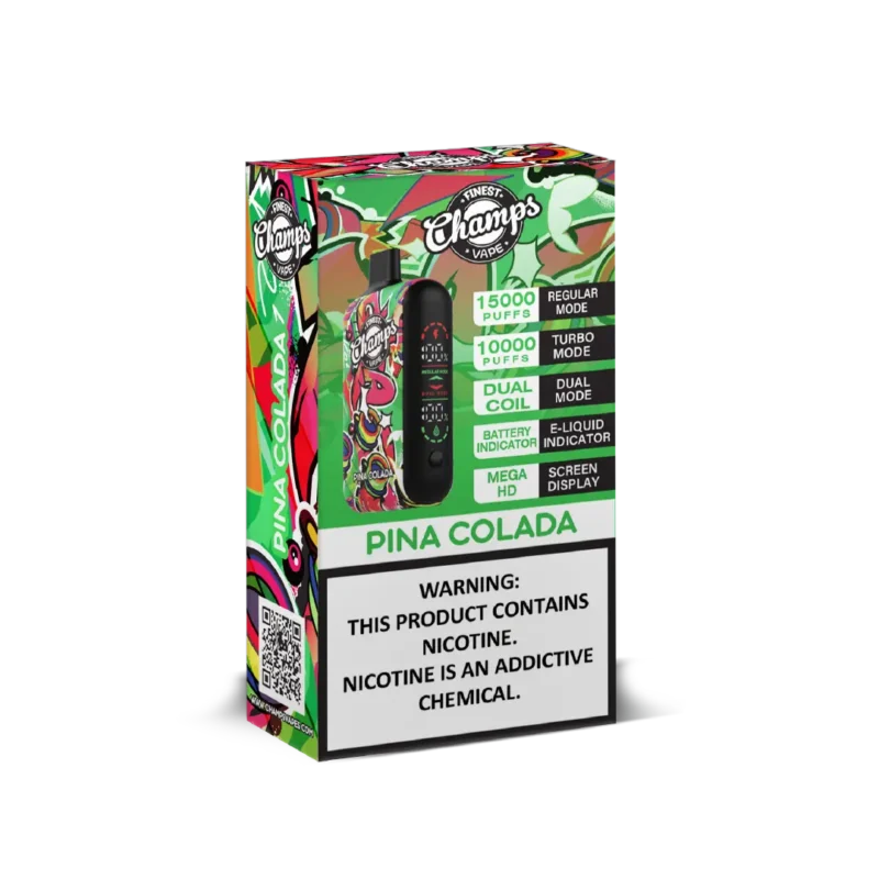 Champs Disposable Vape Piña Colada - 10,000 to 15,000 Puffs, Dual Coil